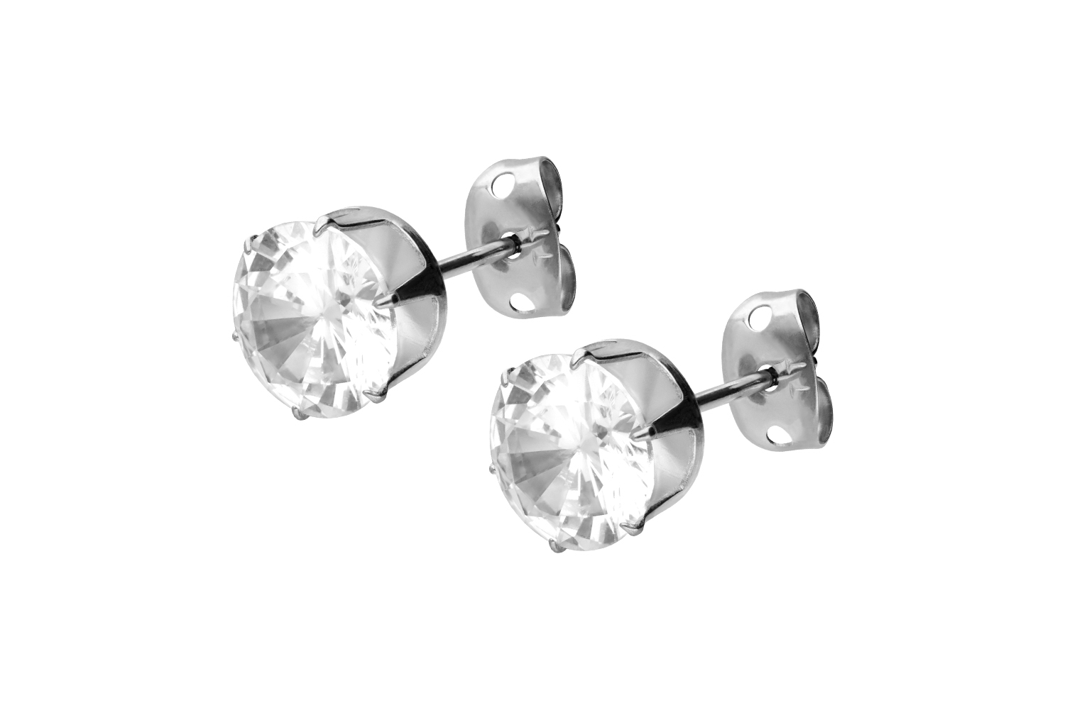 Titan Ohrstecker EINGEFASSTER KRISTALL von Piercingline
